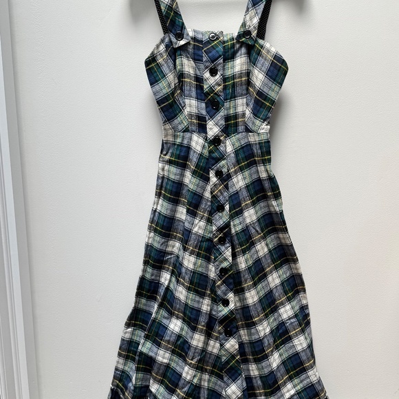 Vtg 70s “Denise Are Here!” Plaid Flannel Maxi Dress Sz 7/8 Retro Cottagecore - Picture 3 of 16